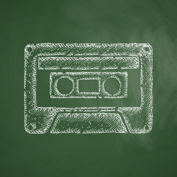 icono de audiocassette en blanco
 - Vector, Imagen