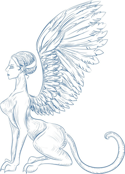 Sphinx mythological creature - Vektör, Görsel