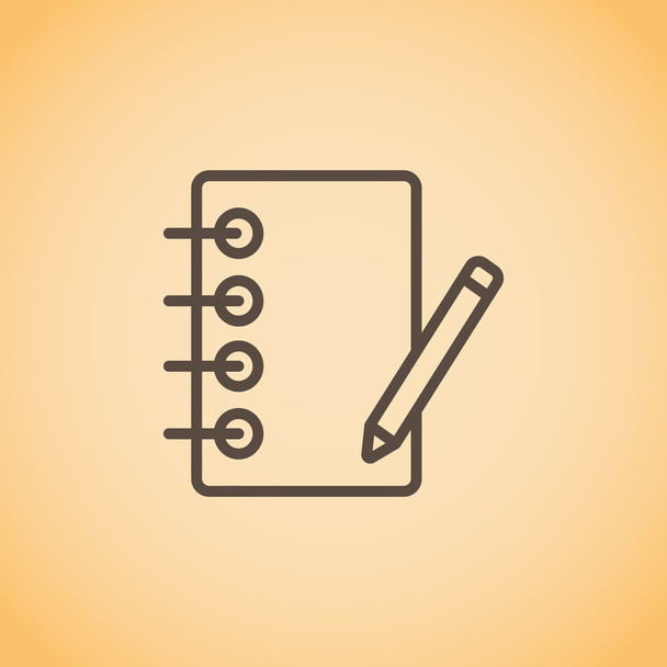 notebook with pencil. Icon - Vector, Image