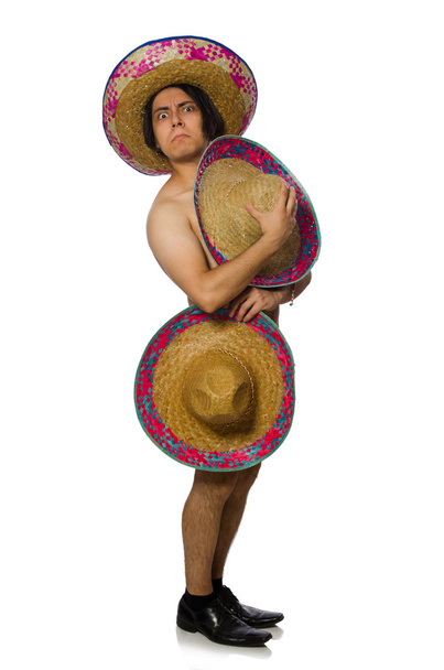 Γυμνός Μεξικάνος απομονωμένος σε λευκό - Φωτογραφία, εικόνα
