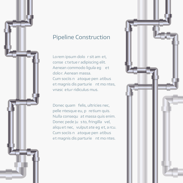Abstract vertical background with flat designed pipeline - Vector, Image