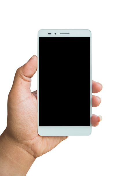 Mão segurando smartphone com tela em branco - Foto, Imagem