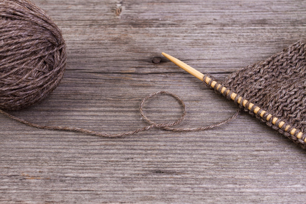 knitting and wool yarn - Fotoğraf, Görsel