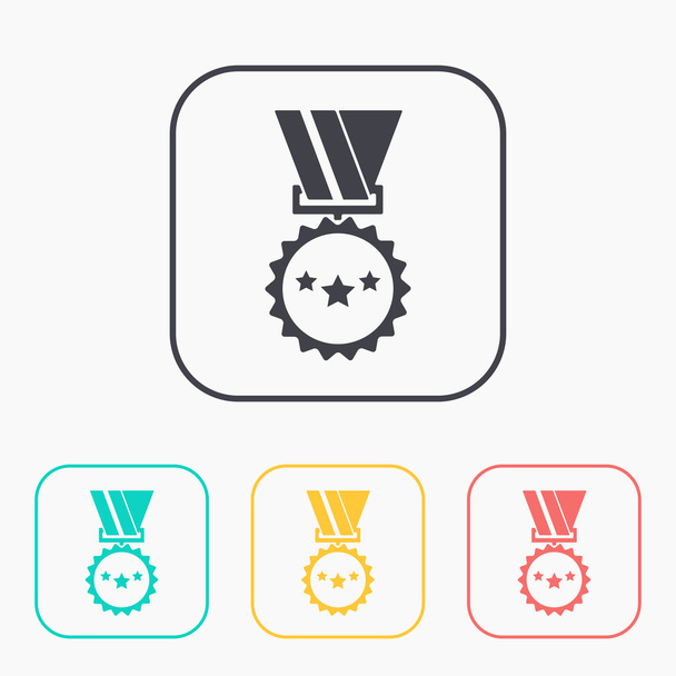 Award Icon with ribbons and stars color icon set - Wektor, obraz