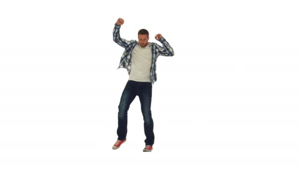 heureux gars dansant sur blanc
 - Séquence, vidéo
