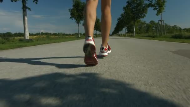Rückenansicht Beine einer joggenden Frau - Filmmaterial, Video