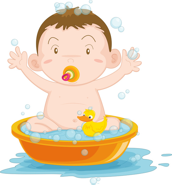 Enfant prenant un bain
 - Vecteur, image