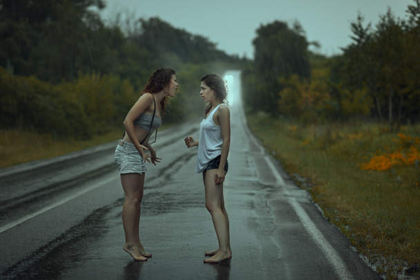 Deux femmes se disputent
. - Photo, image