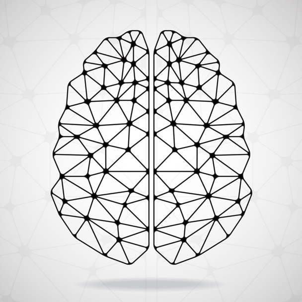 Soyut geometrik beyin, ağ bağlantıları - Vektör, Görsel