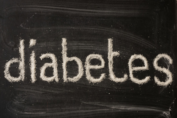 Diabetes word written with sugar - Photo, Image
