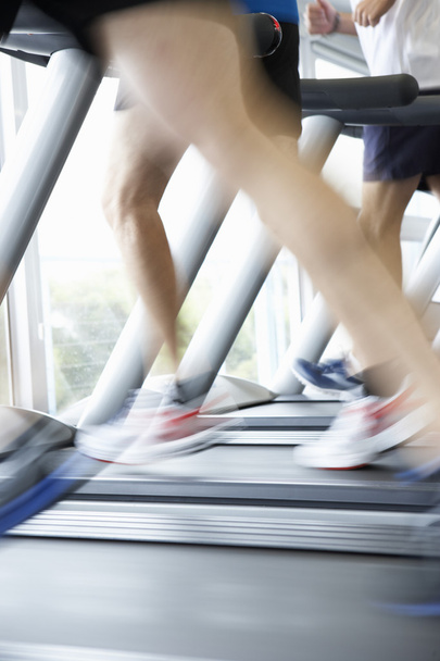 Feet On Running Machine In Gym - Foto, Imagen