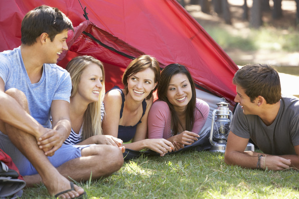 Group Of People On Camping - 写真・画像