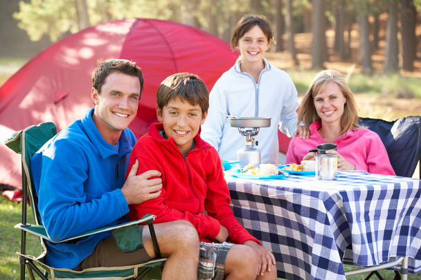 Family Enjoying Meal at Camp site - Фото, зображення