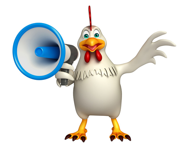 Симпатичный персонаж мультфильма "Курица" с динамиком
  - Фото, изображение