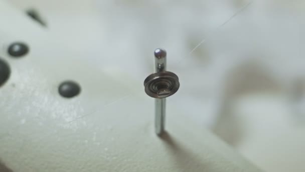 Close-up View of Spool and threat on Working Sewing Machine. - Footage, Video