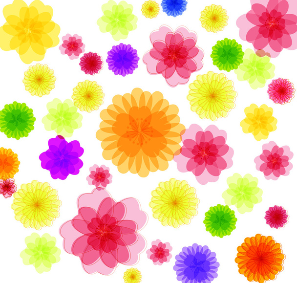 Spring background for the design of Colorful flowers Vector illustration - Διάνυσμα, εικόνα