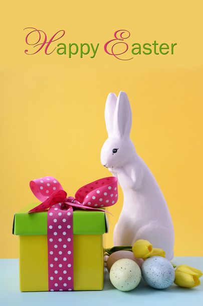 Easter Bunny with gift box.  - Valokuva, kuva