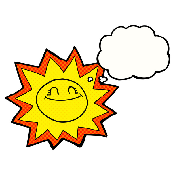 happy thought bubble cartoon sun - Vecteur, image