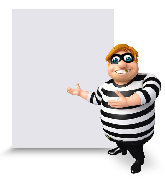 Beyaz tahta ile hırsız illüstrasyon - Fotoğraf, Görsel