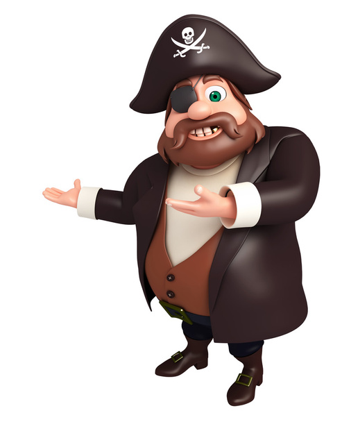  3D Rendered illustration of pirate Pointing pose - Photo, Image