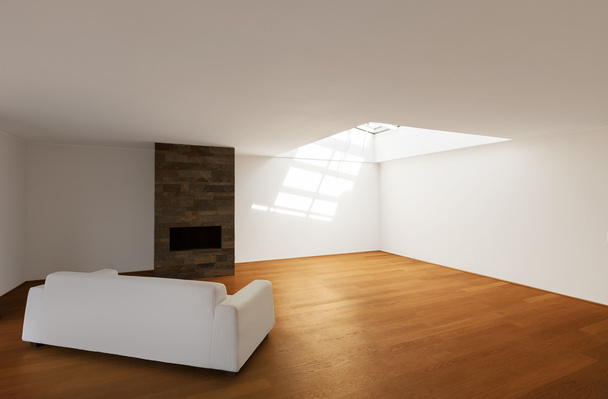 moderní architektura, nový prázdný byt, obývací pokoj - Fotografie, Obrázek