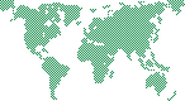 χάρτη του πράσινου κόσμου που απομονώνεται στο λευκό φόντο - Διάνυσμα, εικόνα