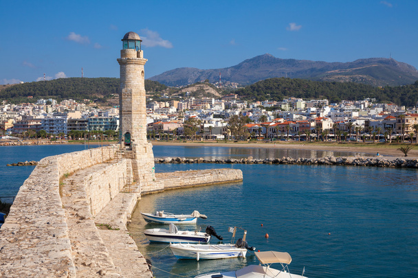Venetian Lighthouse at Rethymno Crete Greece Mediterranean - Fotó, kép