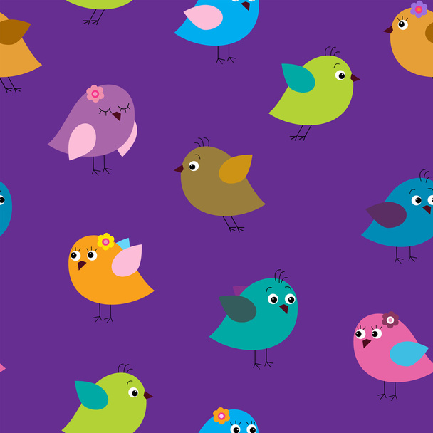 Bright seamless template with birds - Вектор,изображение