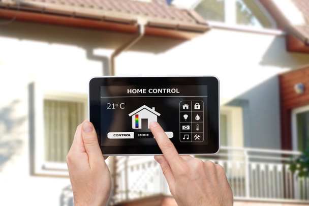 Remote home control system on a digital tablet. - Photo, Image