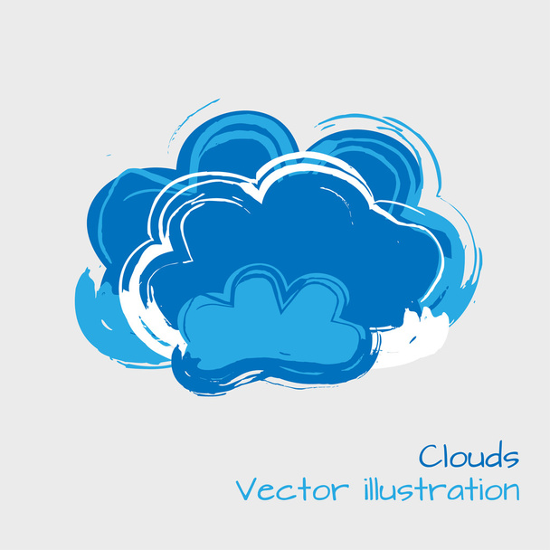 De wolken geschilderd met een borstel. Vectorillustratie - Vector, afbeelding