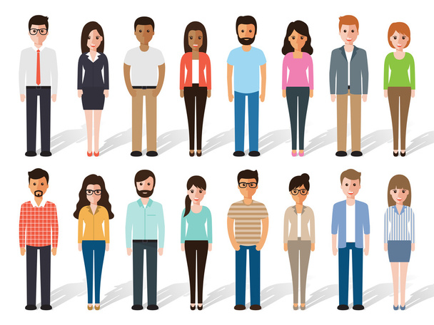Flat design people characters - Vector, Image