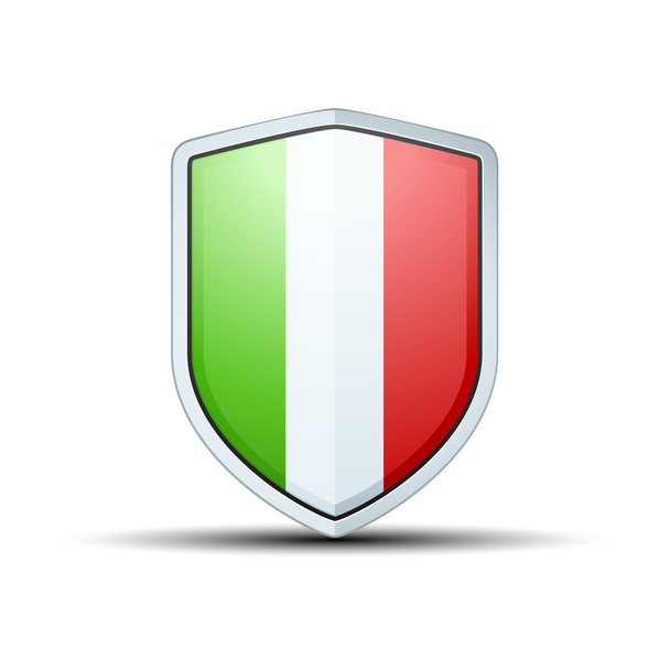 Italy flag shield sign - Vektor, obrázek