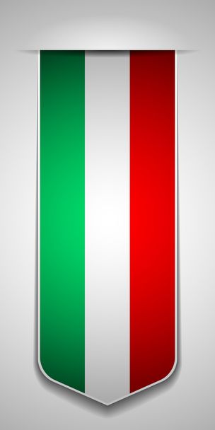 Σημαία της Ιταλίας ασπίδα σημάδι - Διάνυσμα, εικόνα