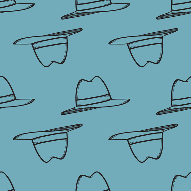 Hat seamless pattern vector hand draw - Vector, Image