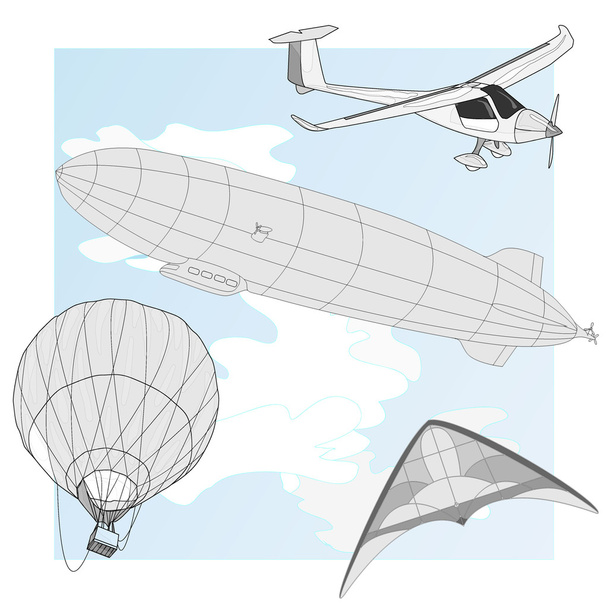 air transportation vector set  - Vector, Image
