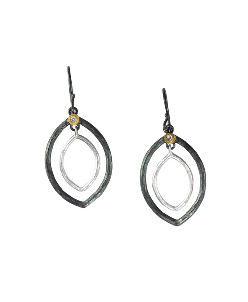Black and silver earrings - Photo, Image