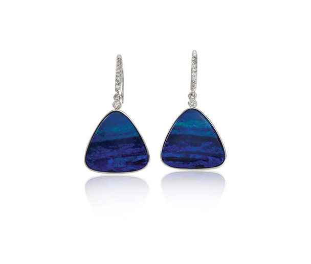Μπλε Opal μόδας σκουλαρίκια - Φωτογραφία, εικόνα