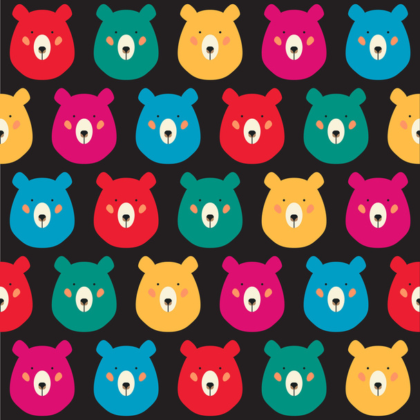 Bear head seamless pattern - Vector, Image