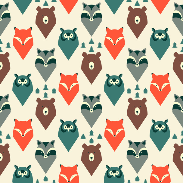 Wild animals seamless pattern - Vector, Image