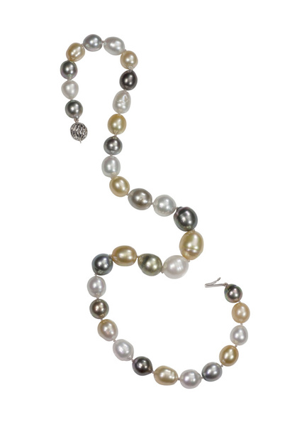 Hermoso collar de perlas aislado sobre un fondo
 - Foto, Imagen