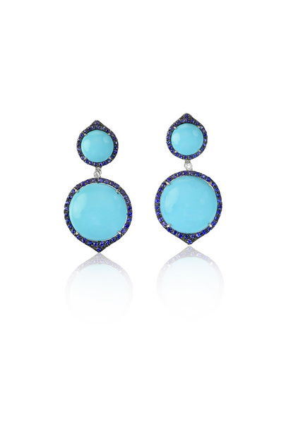 Blue Opal Fashion Drop Earrings - Photo, Image