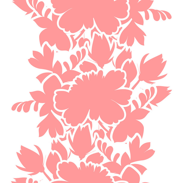 Pink silhouette flowers - Vetor, Imagem