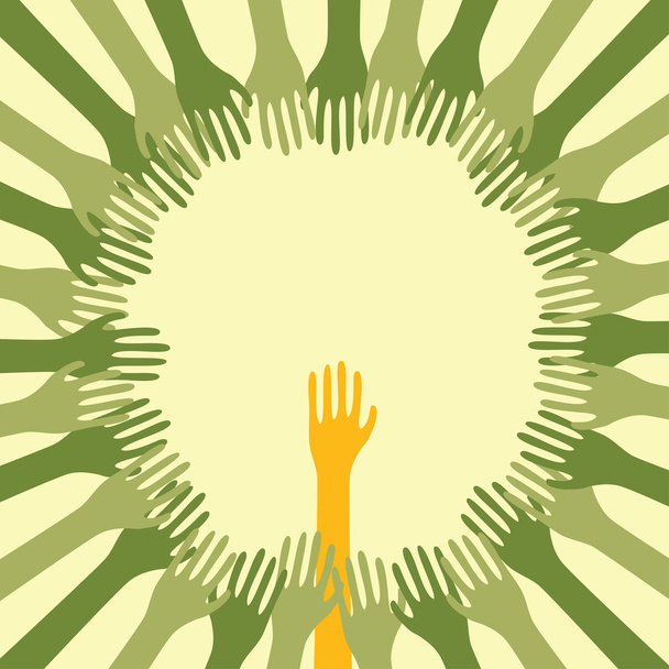 Outstretched Hands Of People - Vector, Image