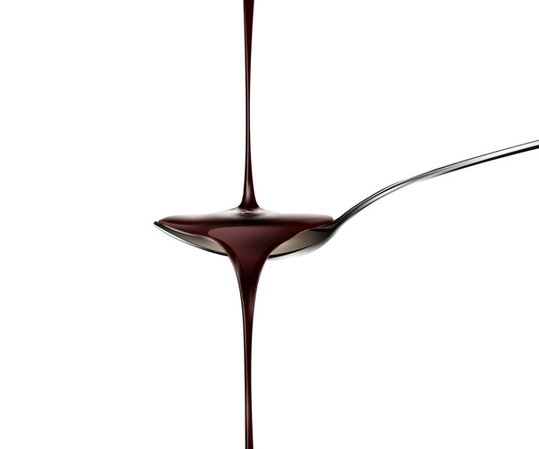 chocolade druipend van lepel - Vector, afbeelding