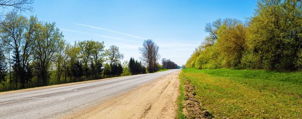 camino de asfalto y árboles
 - Foto, imagen