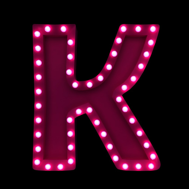 neon letter k - Фото, изображение
