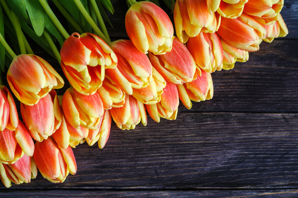 bouquet of red and yellow tulips - Foto, afbeelding