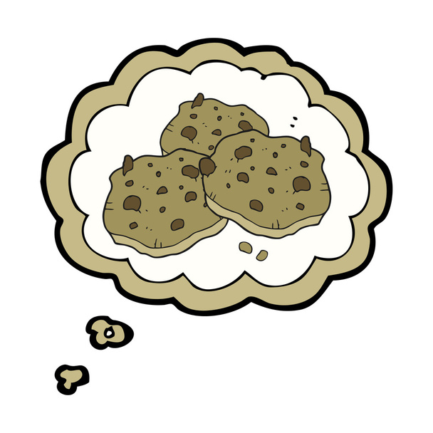 myšlenka bubliny cartoon čokoláda čip cookies - Vektor, obrázek