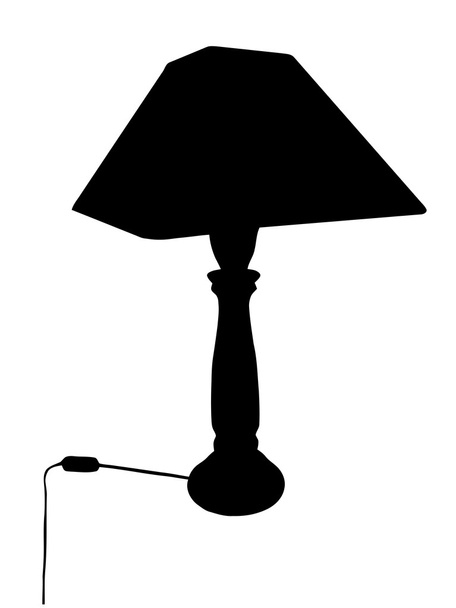 Bed Lamp Silhouette Isolation - Wektor, obraz