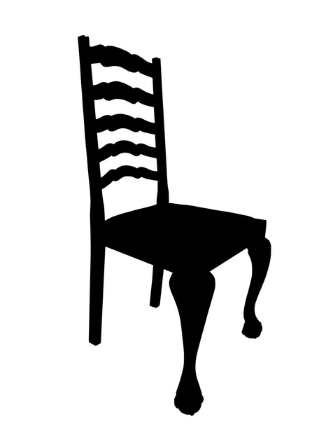 Silla de mesa de comedor antigua Silueta Aislamiento
 - Vector, Imagen